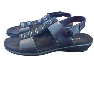 Easy Spirit Hazel Black Wedge Sandal Size 7 Narrow Width